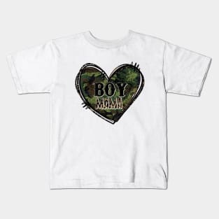 Boy Mama Camo Heart Kids T-Shirt